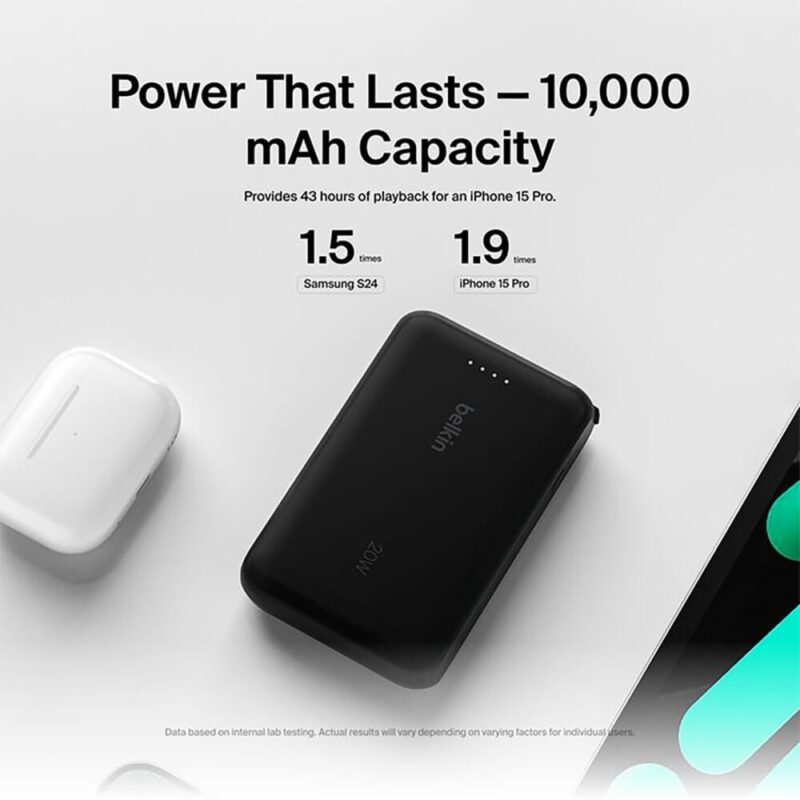 Custom Belkin Power Bank 10K with Integrated Cable - 6