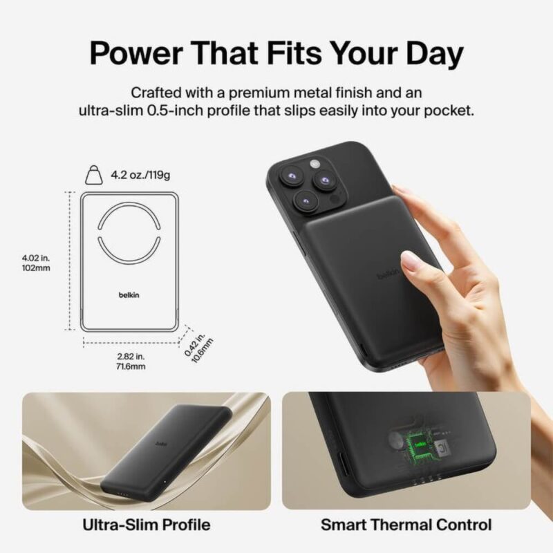 Custom Belkin Slim Magnetic Power Bank 5K - 8